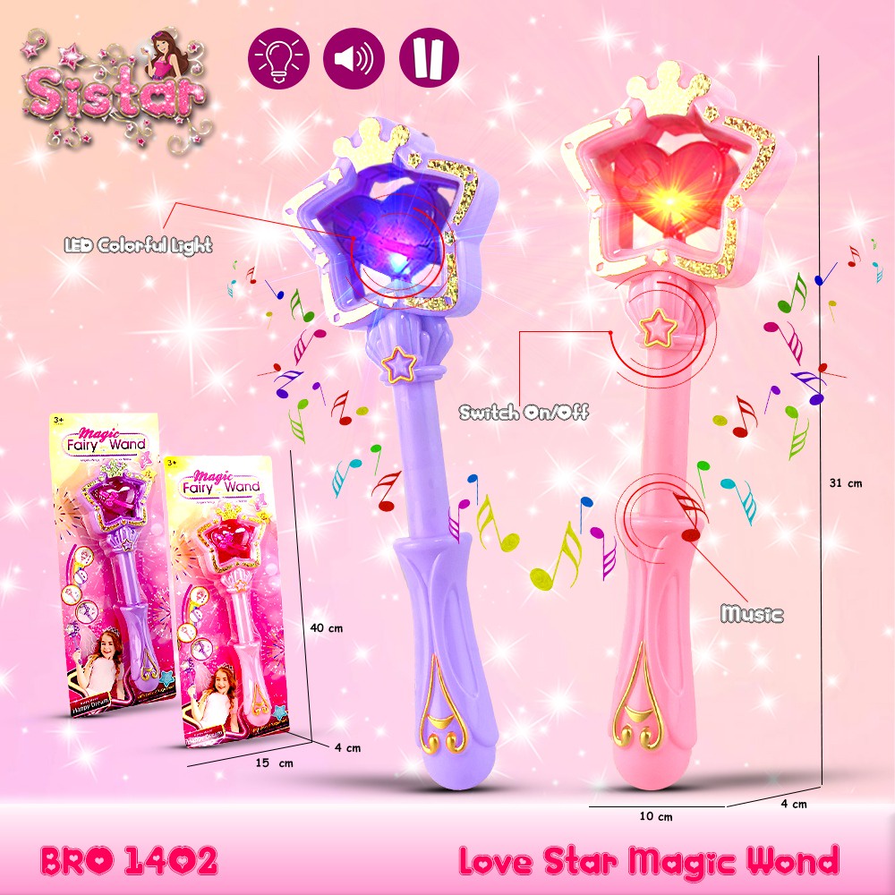 MURAH BRO1370 BRO1739 BRO1402 BRO1404 Mainan Anak Tongkat Sihir Peri Bidadari Musik Lampu Ajaib Magic Wand Princess Sailor Moon Fairy Stick