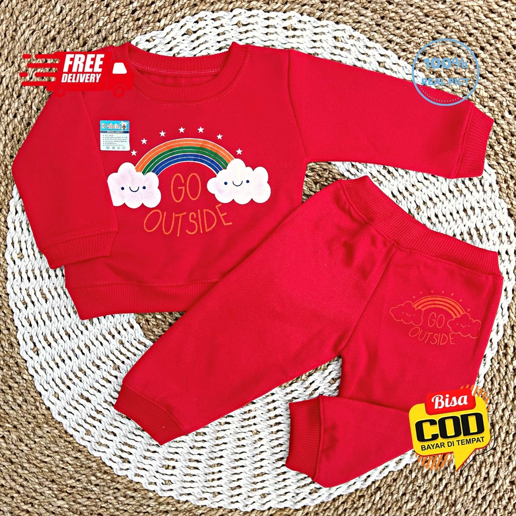 Setelan Jaket Bayi Anak 3 - 18 Bulan HB Collection, Setelan Sweater Anak GO OUTSIDE