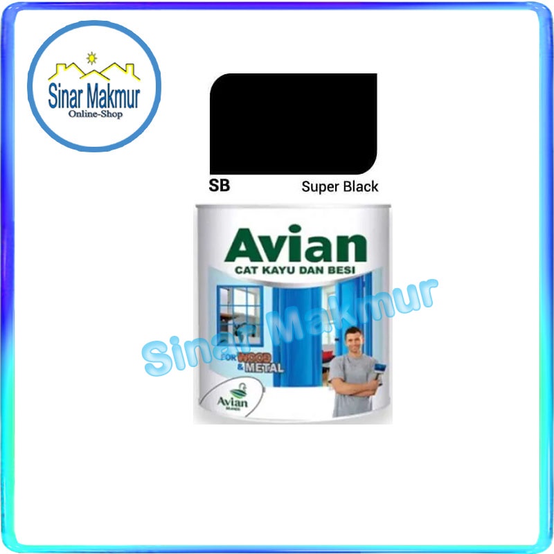 Cat Kayu Besi 100 CC 100 ML Super Black (AVIAN)