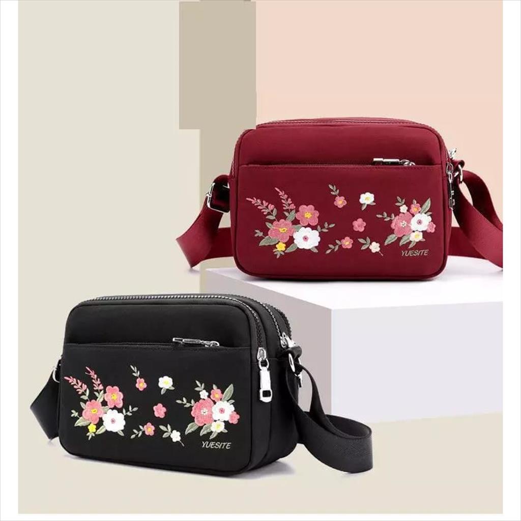 LS 405 - Slingbag Flowers Slingphone Mini Bag Tas Selempang Slempang Wanita Tas Ponsel Korea Casual