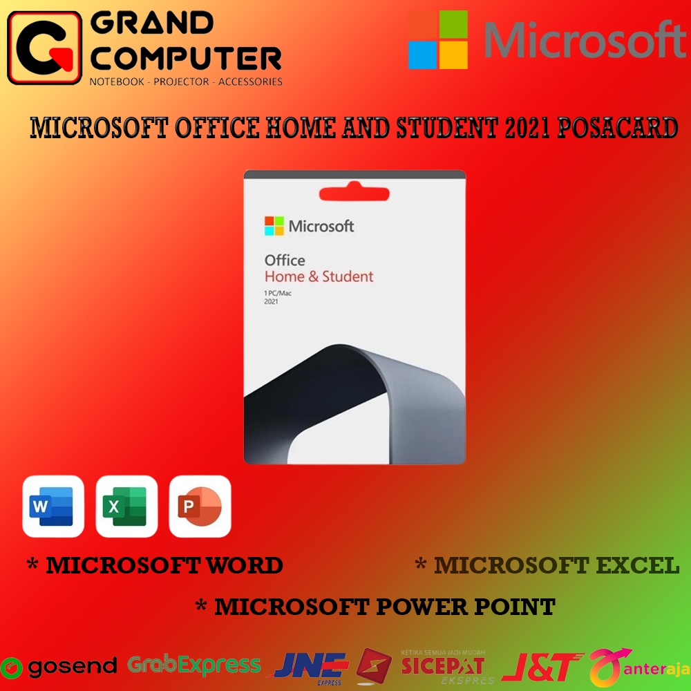 Jual MICROSOFT OFFICE HOME AND STUDENT 2021 ORIGINAL POSA CARD