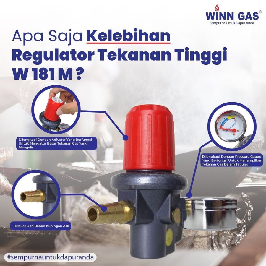 Regulator Hp Winn Gas High Pressure Type W 181 m (Meter)