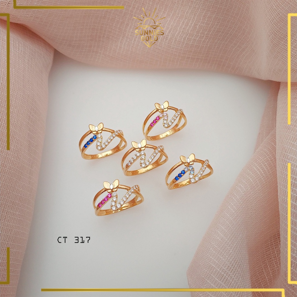 CINCIN EMAS ASLI KADAR 8K CINCIN EMAS WANITA SIMPLE MODEL KUPU KUPU CT 317