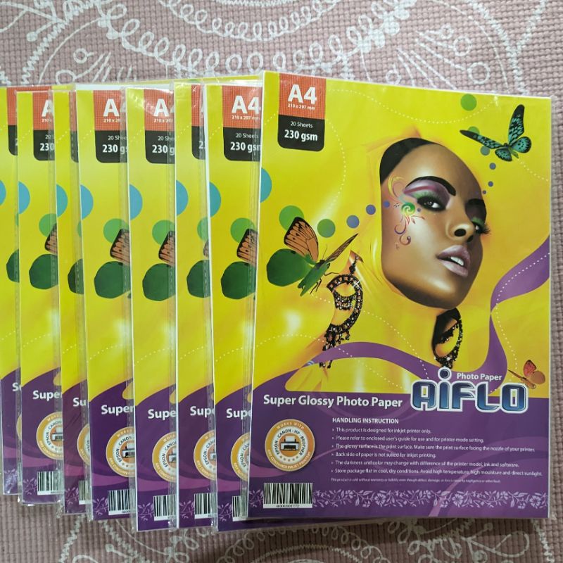 

Kertas Foto Super Glossy Aiflo A4 230 GSM 20 Lembar