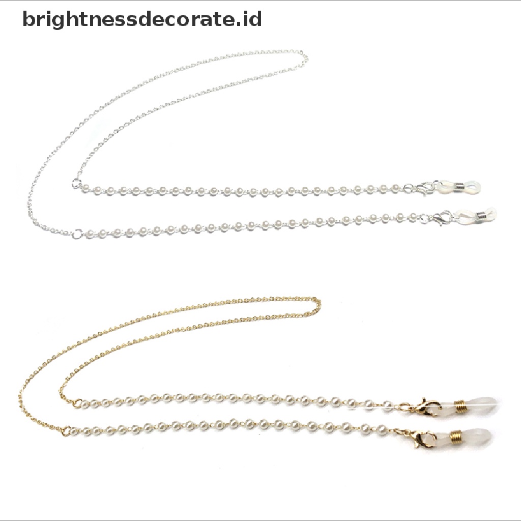 [Birth] Wanita Fashion Mutiara Kacamata Rantai Kacamata Rantai Anti Slip Lanyard Cord [ID]