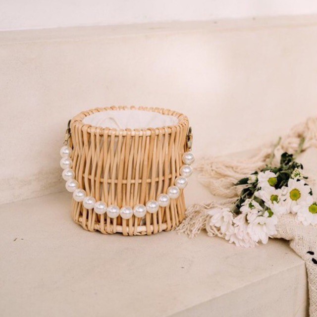 KAMI - Capri Rattan Bag - Tas Selempang Pearl Wanita