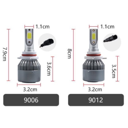 Lampu LED Mobil Headlight Lampu Utama C6 H4 H11 H8 H9 H16 H7 9005 HB3 9006 HB436W 3800L 6000K