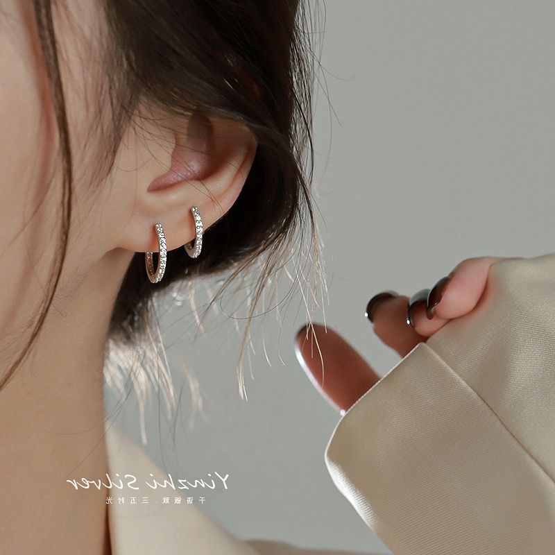 YEEZII Fashion Y2K Twist Hoop Earrings Heart Pink Zircon Berlian Mutiara Earring Gold Silver Earings Untuk Wanita Aksesoris Perhiasan