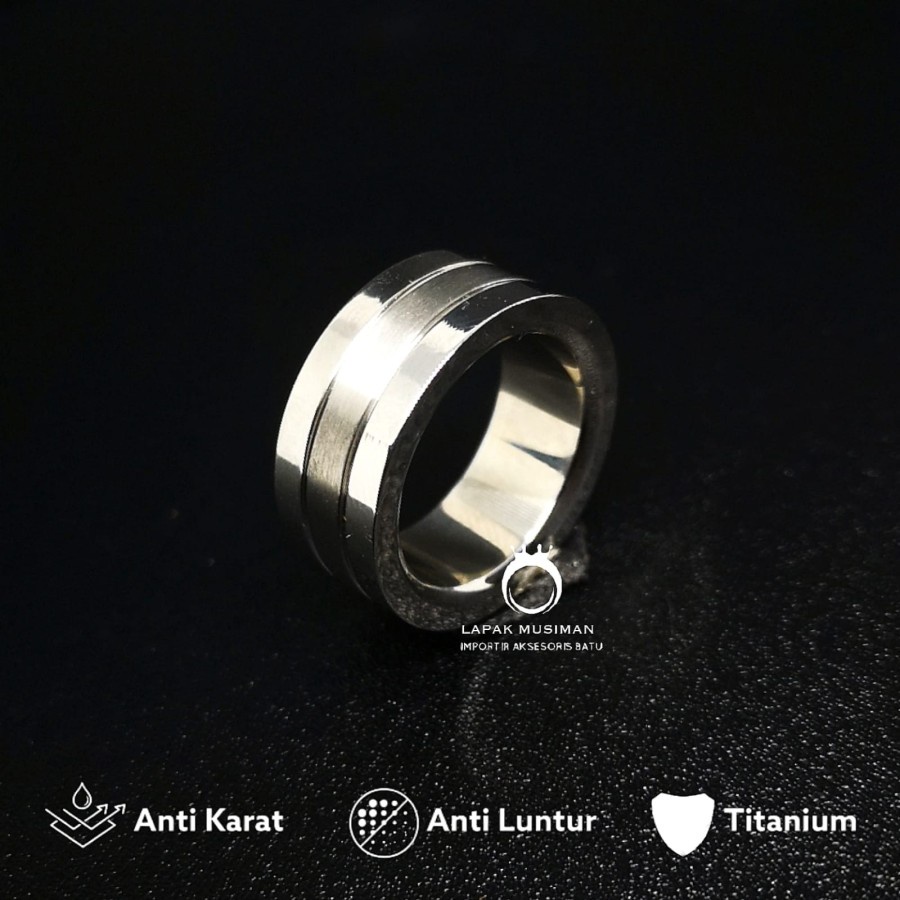 [Bayar Di Tempat] Cincin Titanium Kesehatan Bio G Asli Anti Karat Pria Wanita