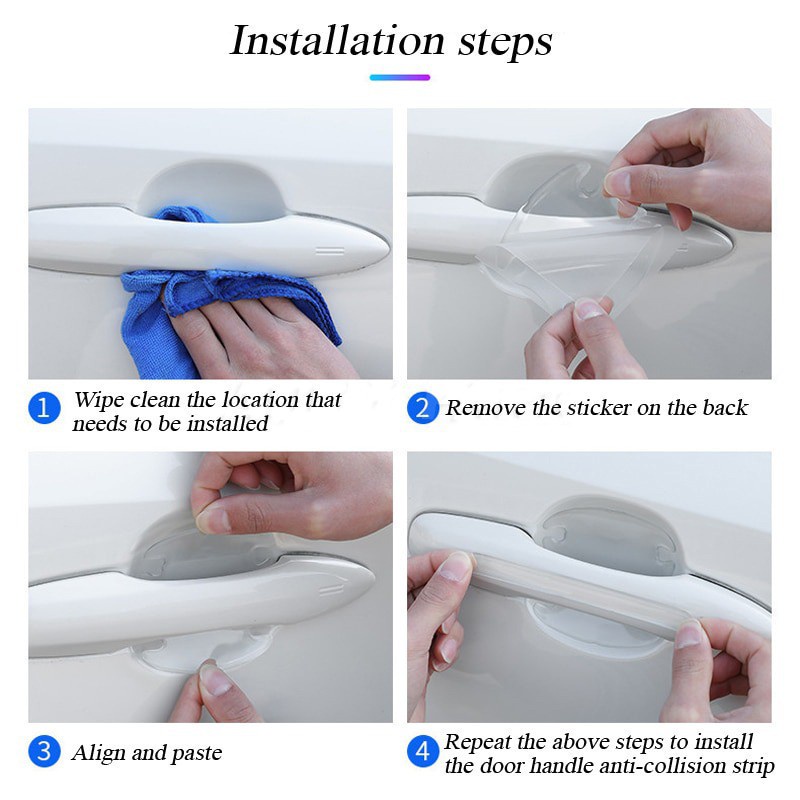 Mitsubishi Xpander Door Handle Protection Mobil Inner Door Bowl Transparan anti Gores Stiker Pelindung Pintu Aksesoris anti Tabrak