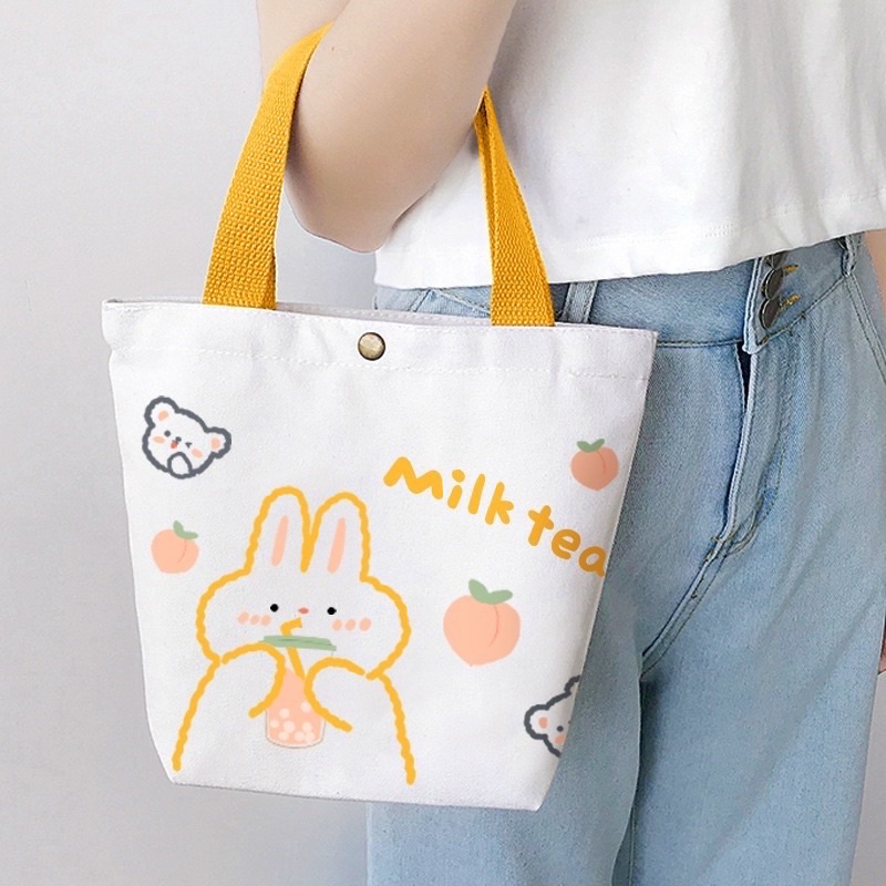 tas tenteng canvas cute lucu cacu animal tas handsbag hand bag tas animal cute korea