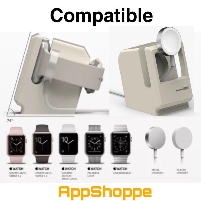 Apple Watch Stand Dock Wireless Charger Silicone Holder Mirip Elago