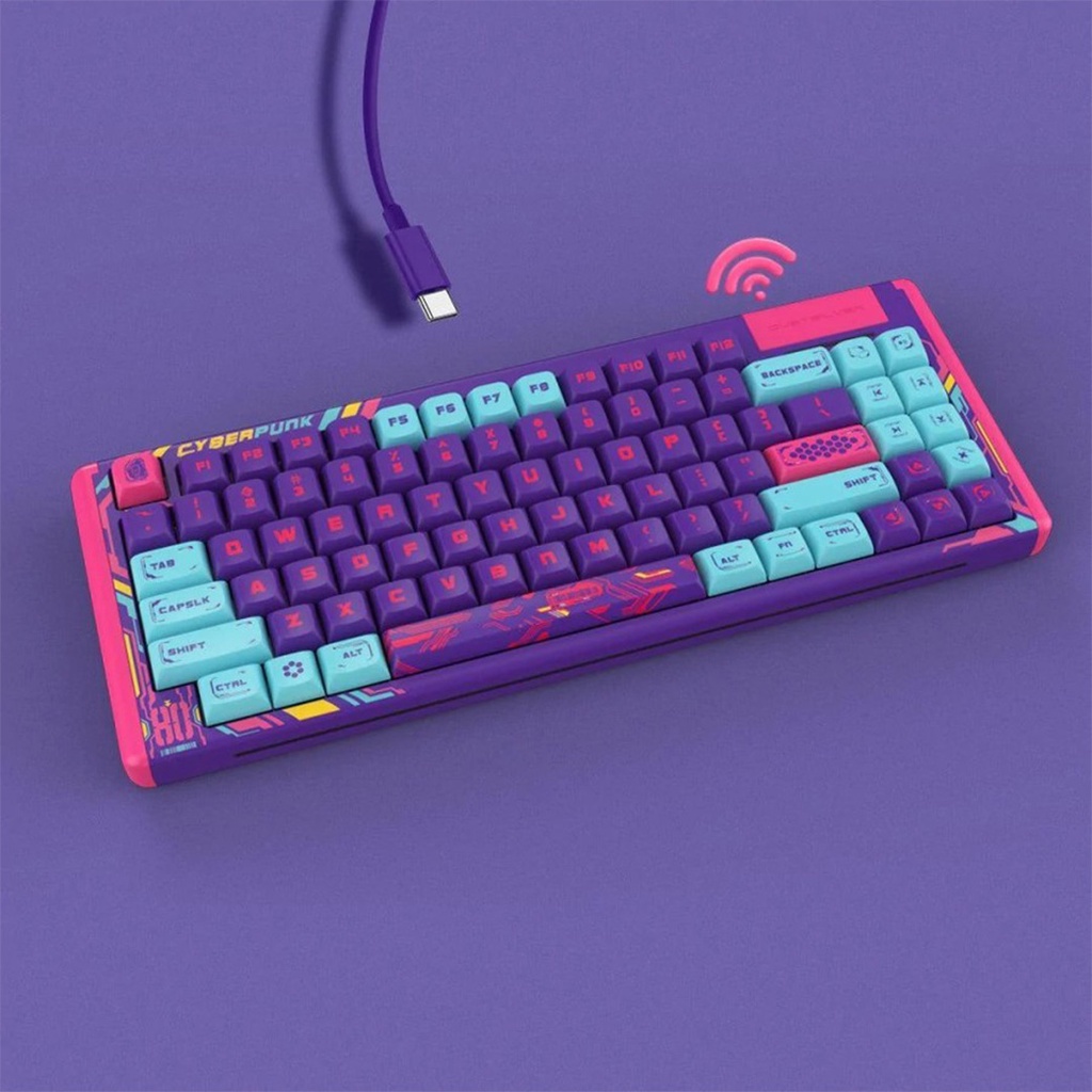 Dustsilver Cyberpunk Pro RGB TKL Hotswap Wireless Gaming Keyboard