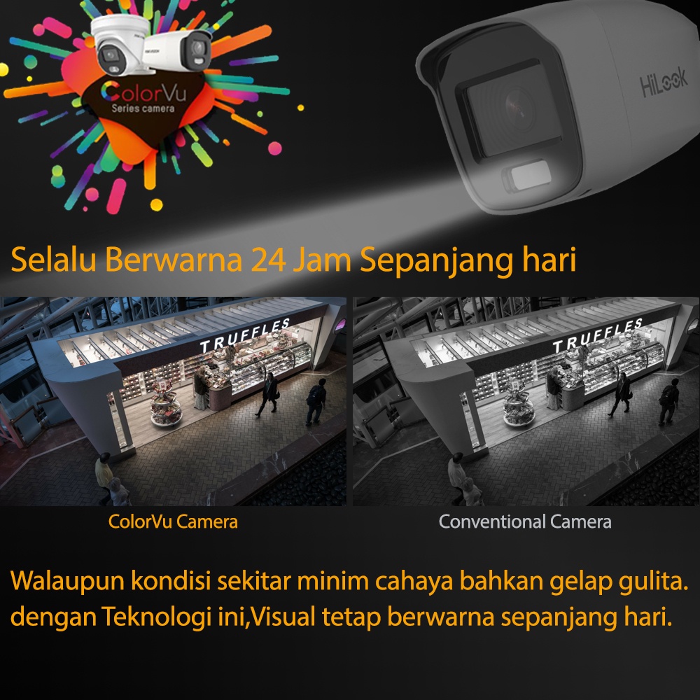 PAKET CCTV HILOOK 2MP COLORVU 16 CHANNEL 14 KAMERA