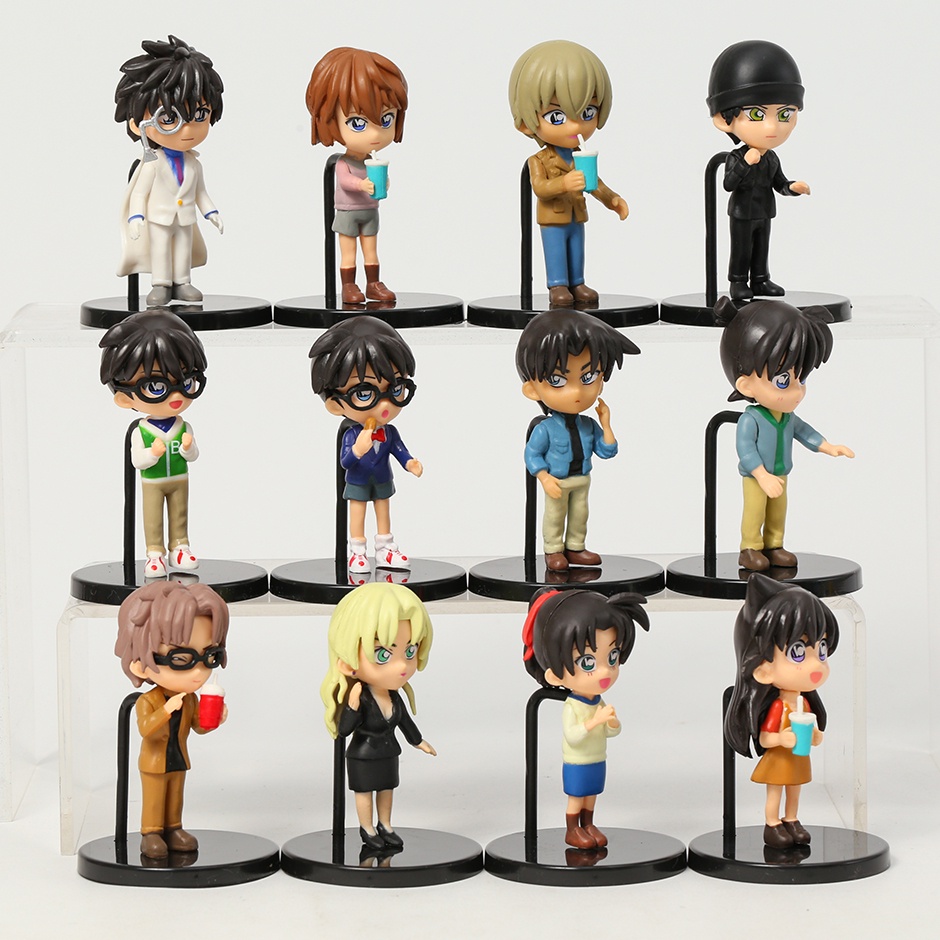 Figure Detektif Conan Edogawa Konan Kaitou Kiddo Hattory Heiki set 12