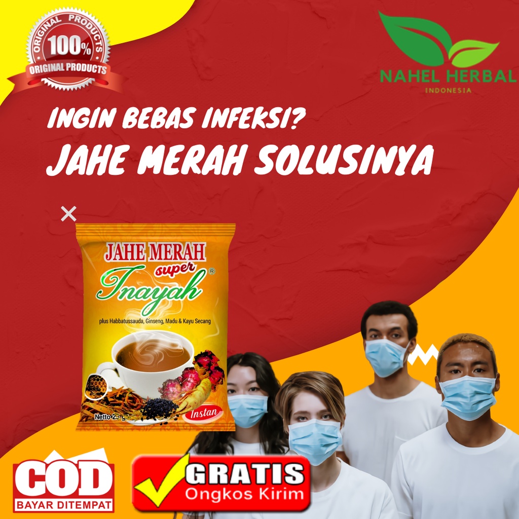 Obat Untuk Infeksi Saraf Otak Usus, Jantung, Paru Paru Dewasa Original - Jahe Merah Super Instan Sac