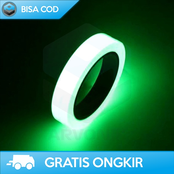 LAKBAN GLOW IN THE DARK STIKER NYALA DALAM GELAP 1.5CMx10M GLOW TAPE