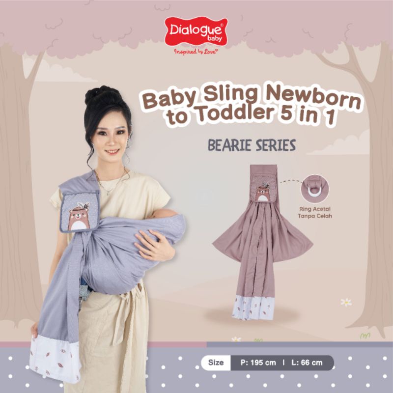 Dialogue Baby Sling Newborn To Toddler Bearie Series - Gendongan Samping Sling Multifungsi