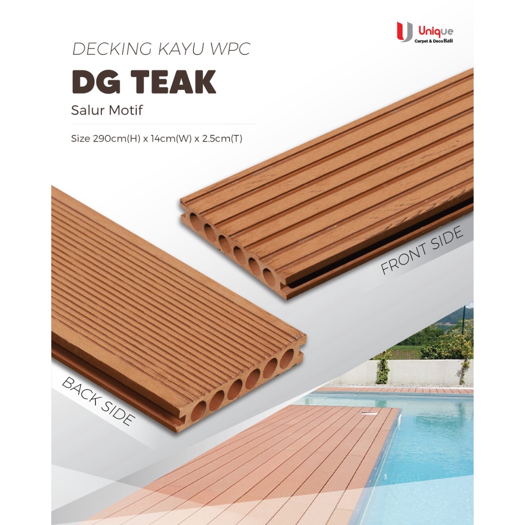 Jual Decking WPC Lantai Kayu Taman Outdoor / Lantai Kayu Decking Kolam
