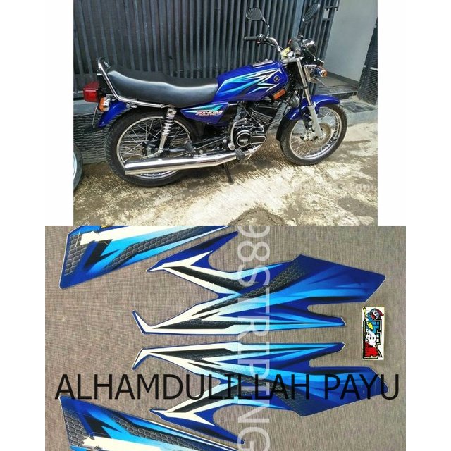 STIKER STRIPING RX KING BIRU TAHUN 2005  LIS STANDAR ORI YAMAHA POLET BODY PLISIR