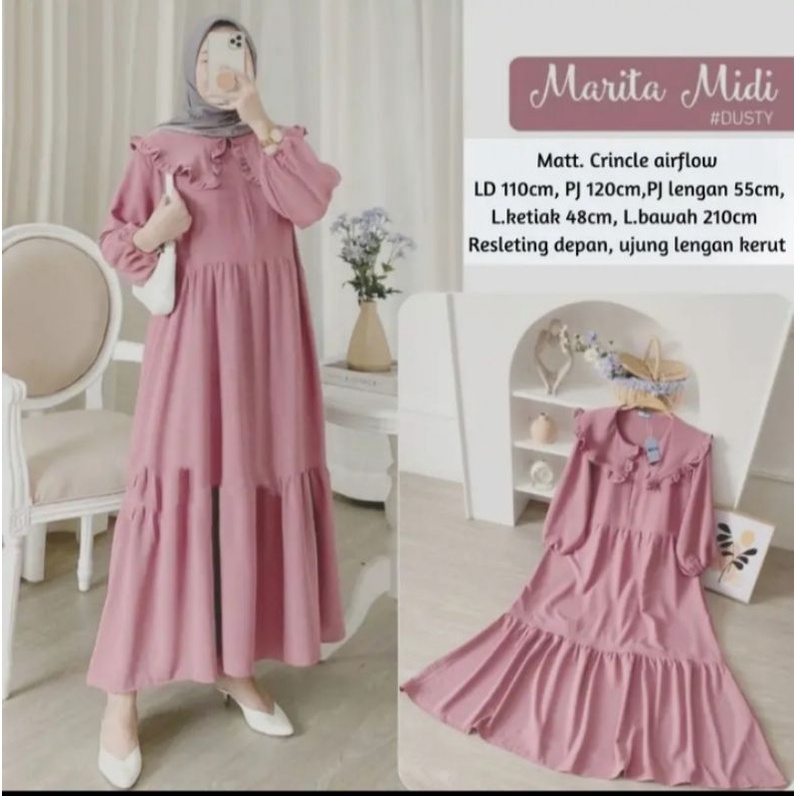 MIDI dress cringkel marita Dres polos