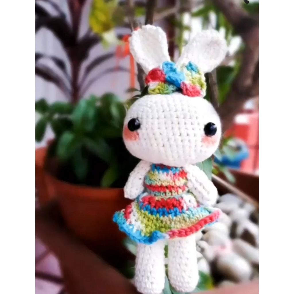[17cm] Boneka Handmade Boneka Rajut Kelinci Boneka Kelinci Boneka Amigurumi Boneka Cantik Boneka Min