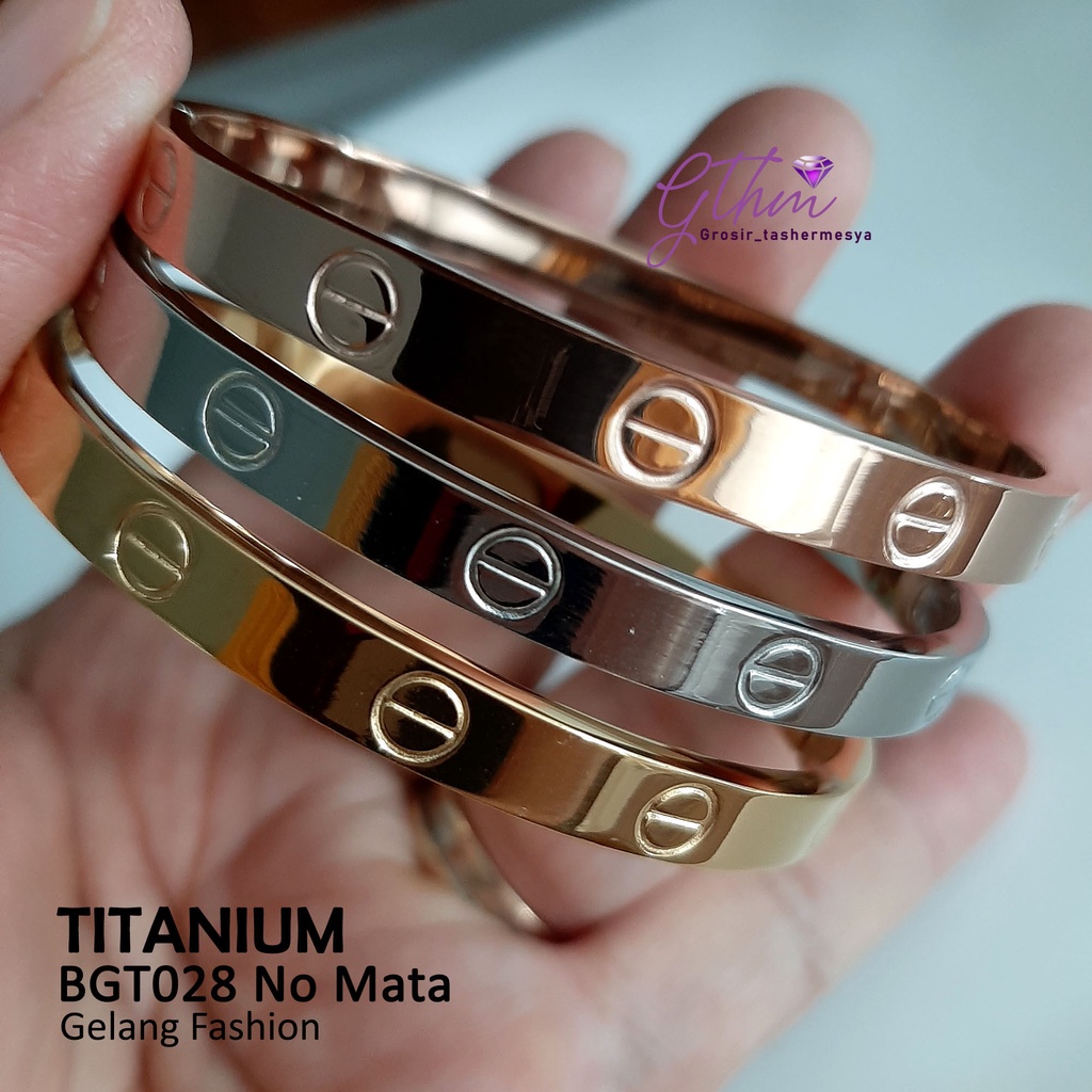 Gelang Titanium Bangle Legend Tebal Mewah Berkilau Anti Karat perhiasan Premium bgt028