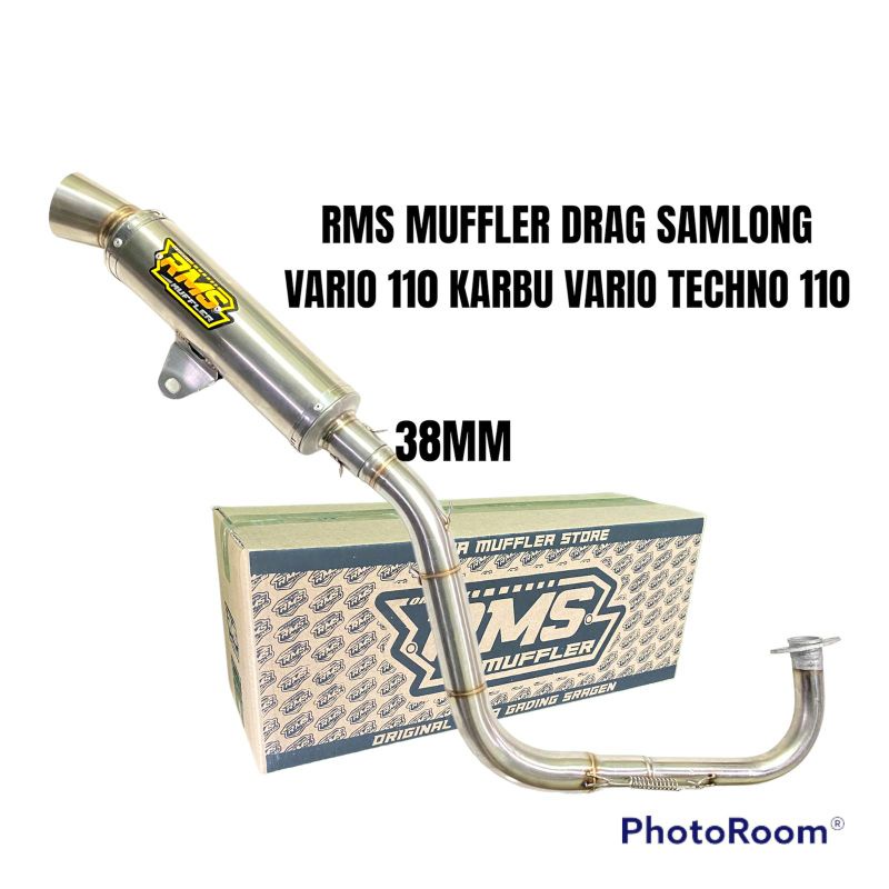 KNALPOT VARIO 110 KARBU VARIO TECHNO 110 RMS DRAG COBRA SAMLONG ORIGINAL DIAMETER 38 BRAYKET BAWAH