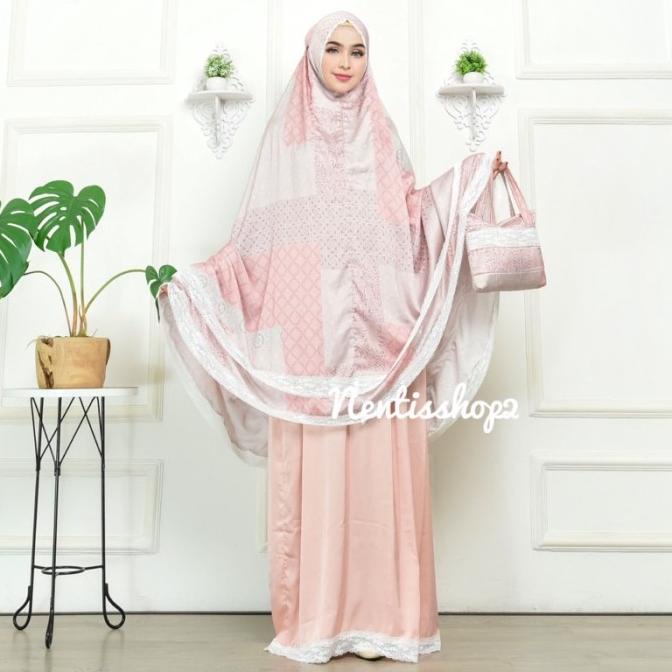 Mukena Dewasa Armani Silk Premium Motif Printing Zara silk Seserahan H