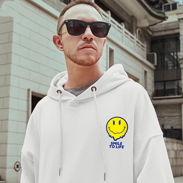 Sweater Hoodie SMILE TO LIFE Jumper Pria Wanita Bahan Fleece Tebal Ukuran S M L XL XXL XXXL