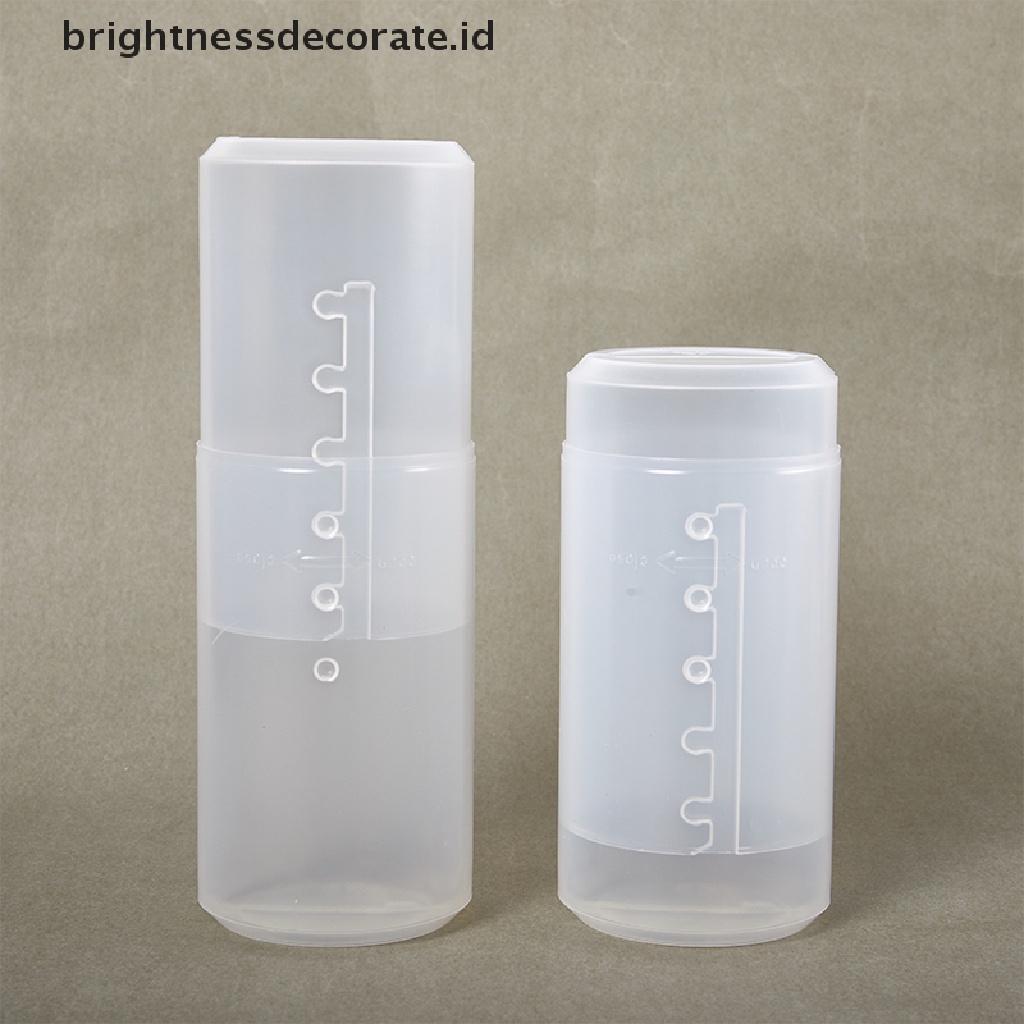 [Birth] Adjustable Height PVC Tempat Kuas Makeup Display Storage Cup Organizer Dengan Tutup [ID]