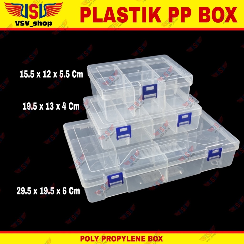 Kotak Plastik 10 Sekat Penyimpanan Box Plastik PP Case Plastic Storage Box QCD10