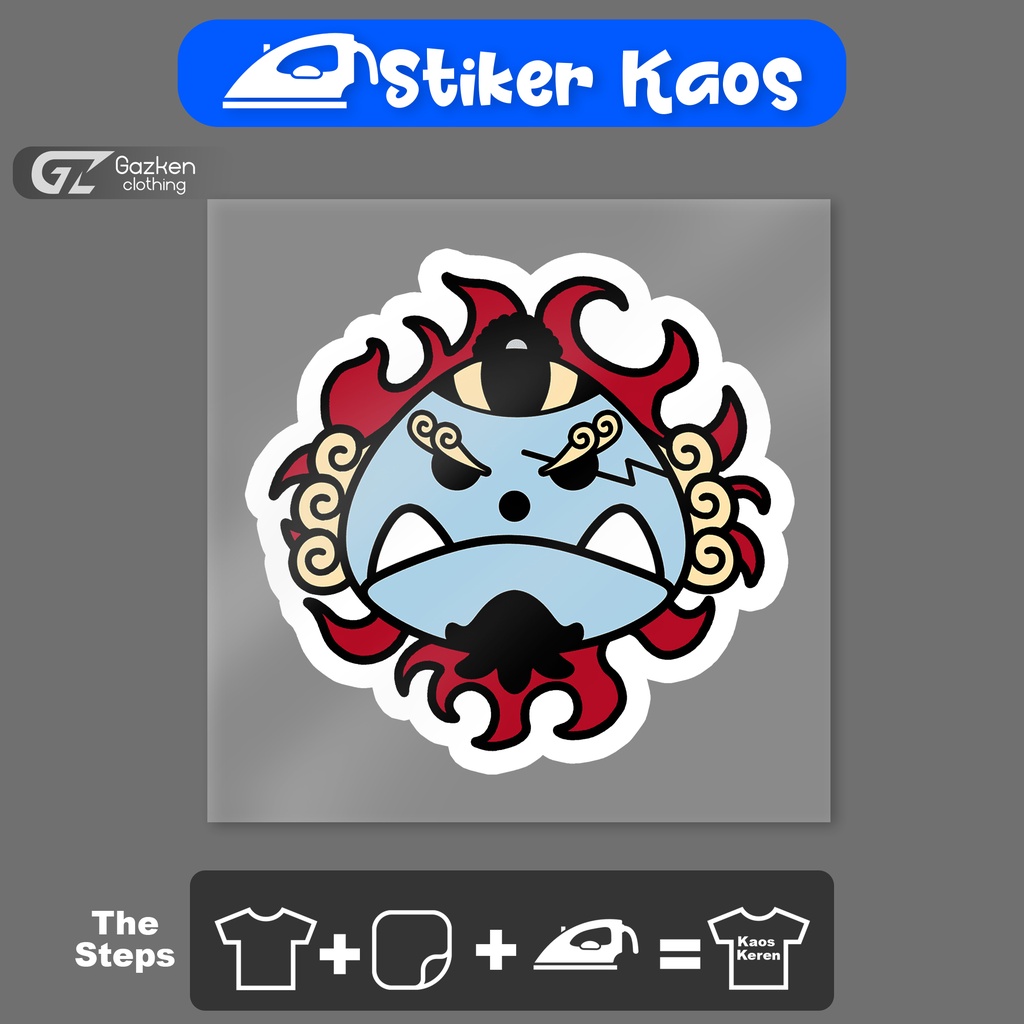 Stiker Kaos One Piece Jinbei Pirate Flag Logo Sticker Sablon Tempelan Baju Dengan Setrika Murah dan 