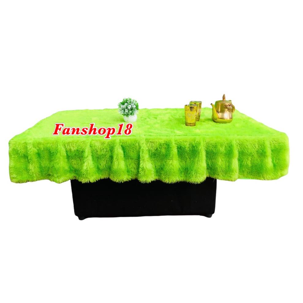 Taplak Meja Rumbai Bulu Rasfur Ukuran 100x50x20 / Taplak Meja Ruang Tamu / Alas Meja / Taplak Meja K