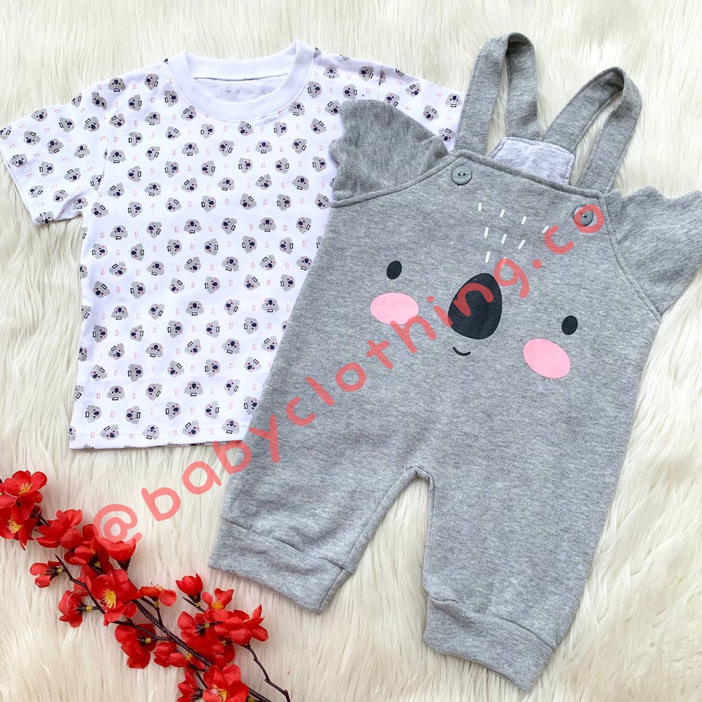 Baju setelan kaos overall kodok motif kartun lucu bestseller fashion anak bayi cowok laki murah -ani