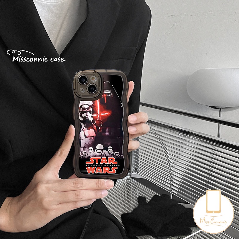 Casing Tepi Bergelombang Redmi Note10 11 9 8 10s 9s 11s 10 Pro Redmi 12C 10C 9T 10 9A 9C 9 A1 10A A1+Max POCO M3 X3 NFC Pro Mi 11T Pro Ins Trendy Merek Star Wars Lembut Cover Belakang TPU