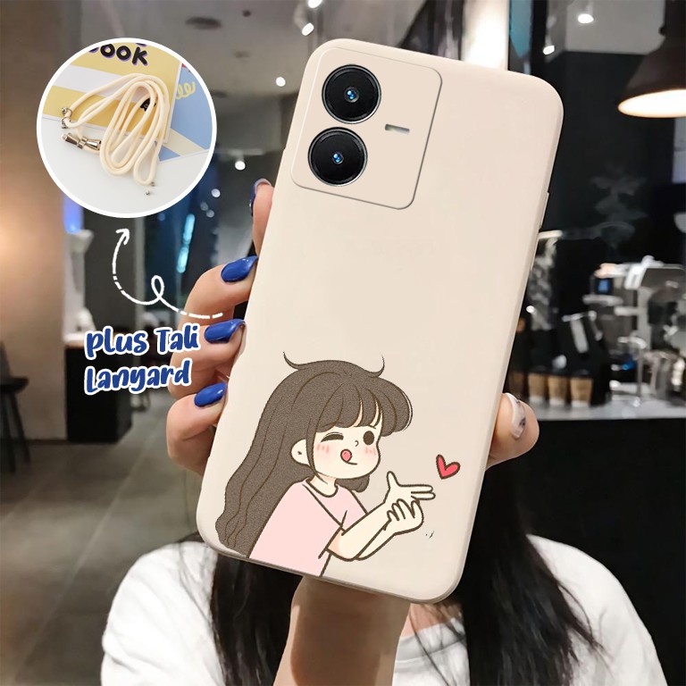 [C4] Softcase Motif Cute Couple + Tali Sling Oppo A57 2022 A77S A96 A76 A5S A12 A7 Reno 7 4G 5G Reno