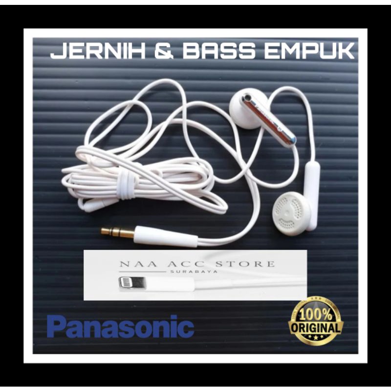 ( PROMO CUMA 30K ) Headset handsfree Panasonic original 100% superbass support 8D audio Hd stereo