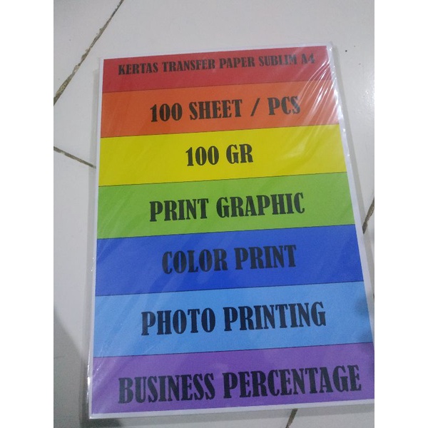 Jual Kertas Transfer Paper Sublim A4 100gr 100 Lembar Shopee Indonesia