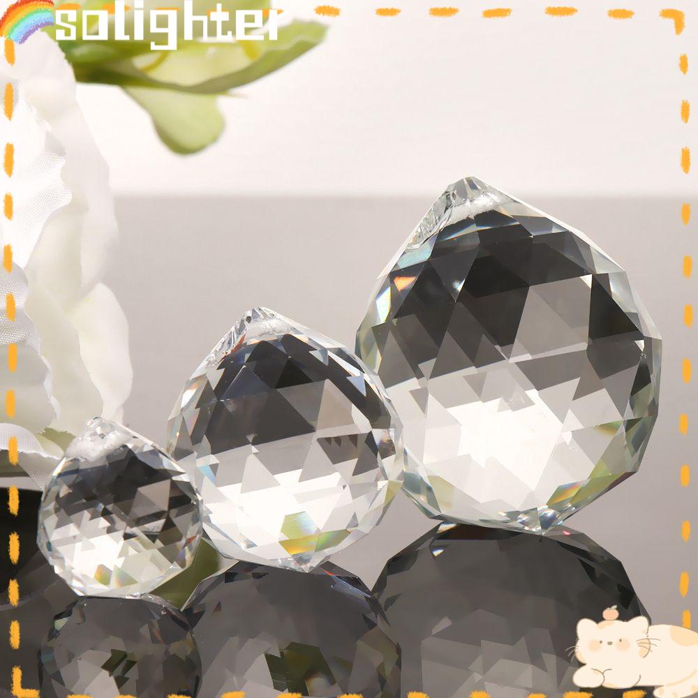 Solighter 5pcs Liontin Gantung Glittery Art Bola Kristal