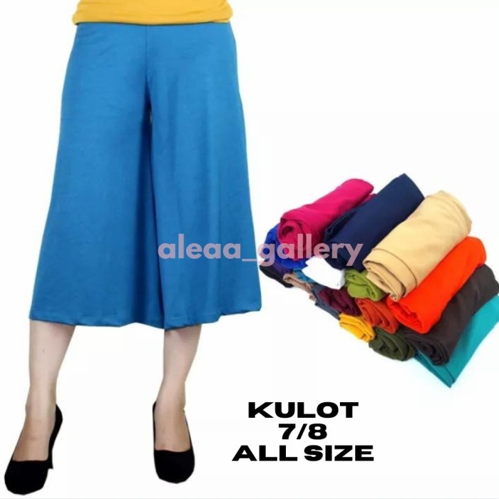 Celana Kulot Linen 7/8 All size & Jumbo Bahan Spandek Balon Jumbo Y4M7 Simple Celana Kulot Plisket C