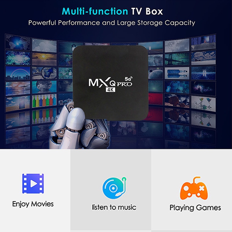 【COD】 MXQ Pro Smart Box 4k Smart TV Box Android 10.0 HD Quad Core Internet TV Box 1+8GB 2.4GHZ WiFi Smart TV Box Media Player