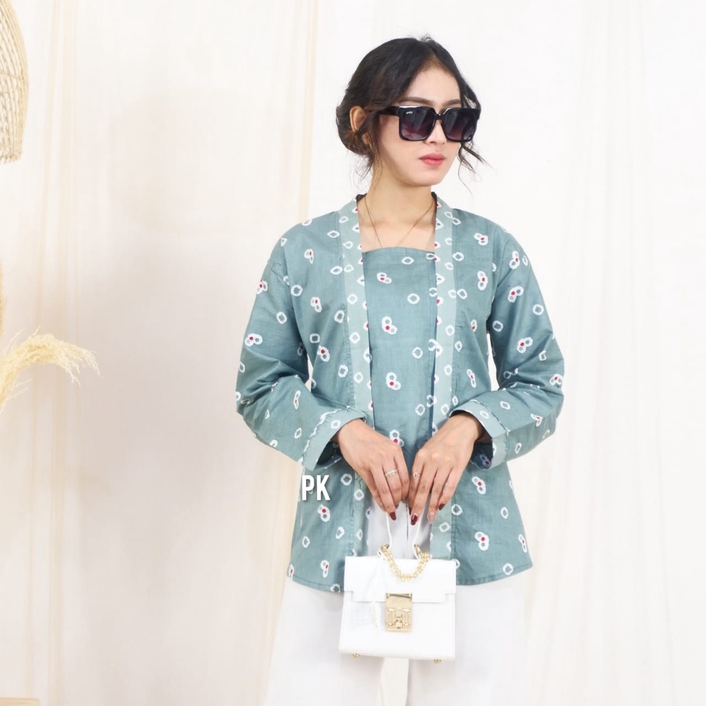 SPESIAL KEMERDEKAAN  - 12 Warna Merah Putih Blus Kutu Baru Jumputan Batik Ada Jumbo Klasik Atasan Kebaya Modern Seragaman Kondangan Kutubaru Kebaya