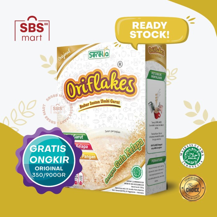 

[BISA COD] ORIFLAKES Original Gold Sereal Kesehatan Plain / Dengan Gula Kelapa - Tawar, 350gram