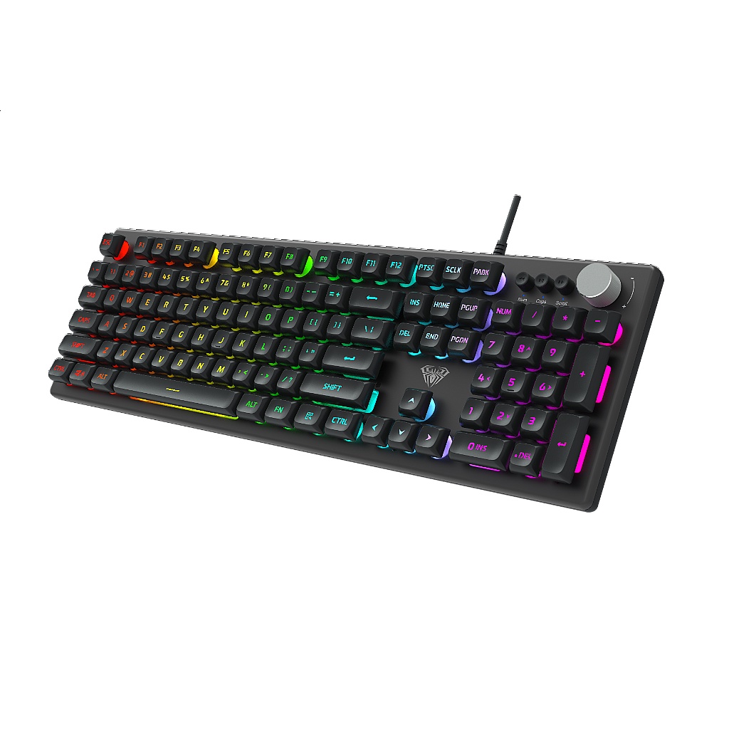 Keyboard Gaming AULA F2028 Multimedia Membrane RGB Macro - AULA F 2028