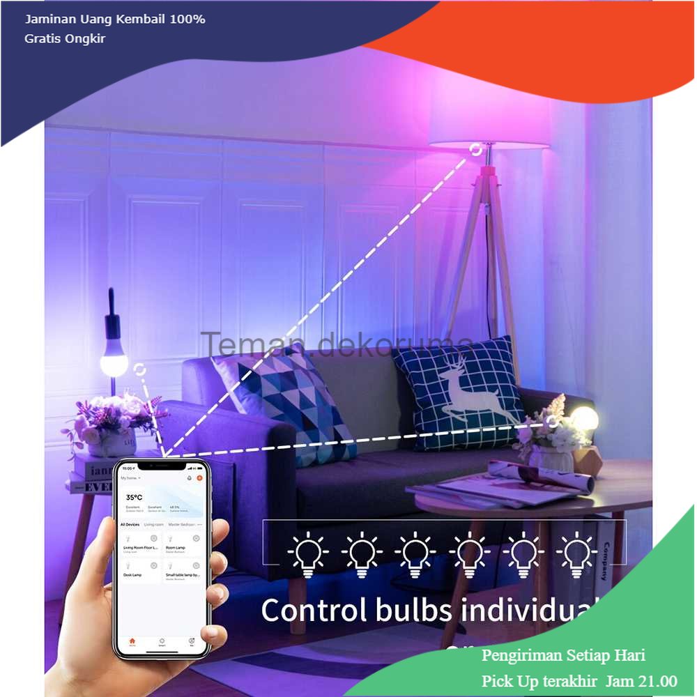 TD - LMP TUYA Lampu Bohlam RGB Smart Bulb Bluetooth Control E27 10 W - TY-10W