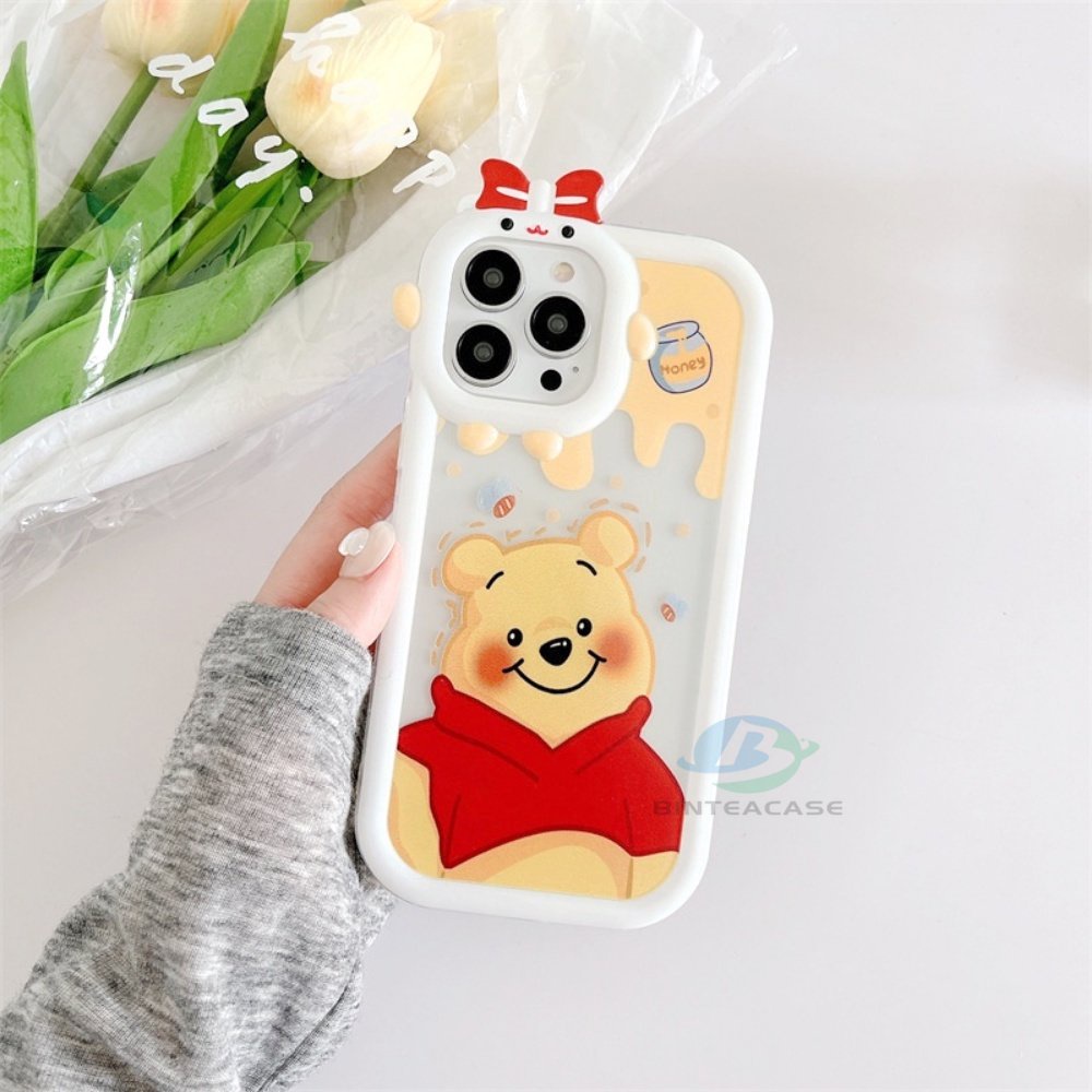 IPHONE Fashion Case Kompatibel Untuk Iphone14 11 12 iPhone6 7 8 Plus 13 Pro MAX 11Pro MAX XR X XS MAX Winnie Bear Anjing Lucu Monster Kecil Frame Lensa Phone Case Binteacase