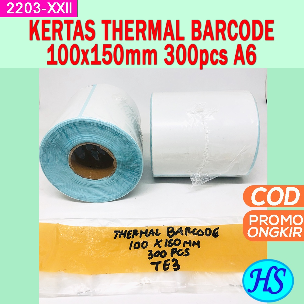 

Label Barcode 100 x 150 A6 kertas stiker thermal Printer isi 300 pcs berbahan PREMIUM