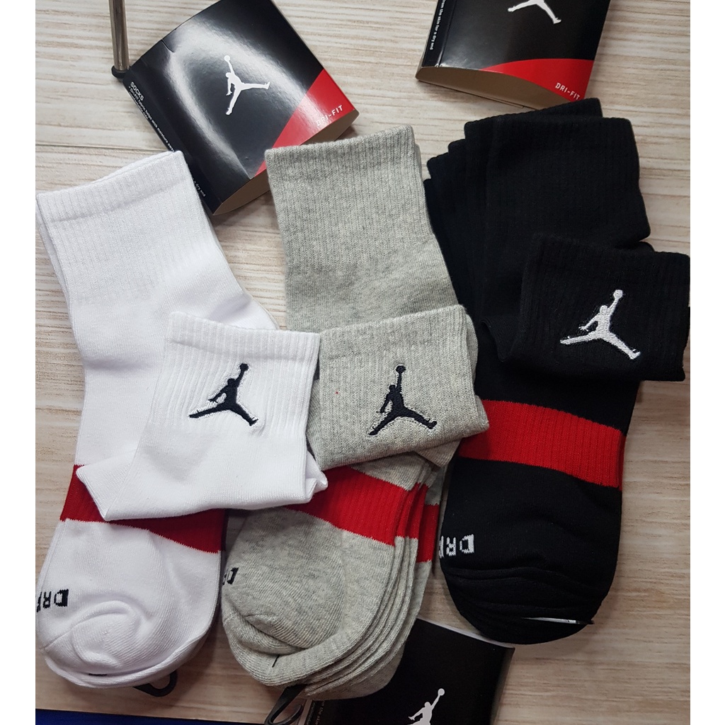 Kaos Kaki AJ Air Jordan Dry Fit Medium Cutting Tebal Kaos Kaki Olahraga Pria Wanita Panjang Pendek Basket