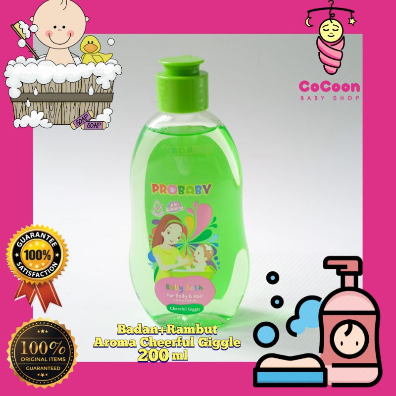 Sabun Shampo Sampo Bayi Pro Baby Probaby Baby Bath Cheerful Giggle  200 ml
